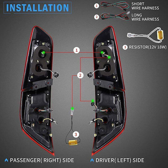Vland Πίσω Φανάρια Led για Mitsubishi Lancer 08-17 2τμχ