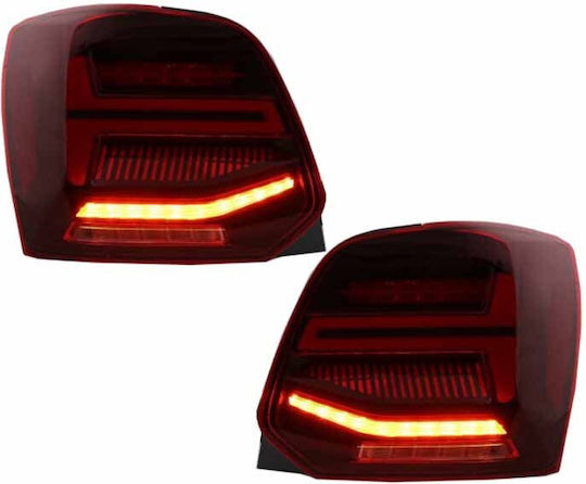 Vland Taillights Led for Volkswagen Polo 6R Led Bar Dynamic Red/Crystal VLand 09-14 2pcs