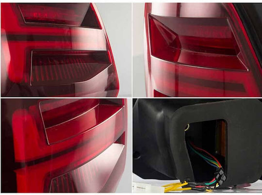Vland Taillights Led for Volkswagen Polo 6R Led Bar Dynamic Red/Crystal VLand 09-14 2pcs