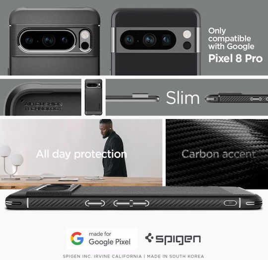 Spigen Back Cover Σιλικόνης 2mm Μαύρο (Google Pixel 8 Pro)