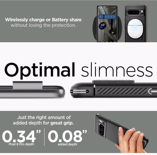 Spigen Back Cover Σιλικόνης 2mm Μαύρο (Google Pixel 8 Pro)