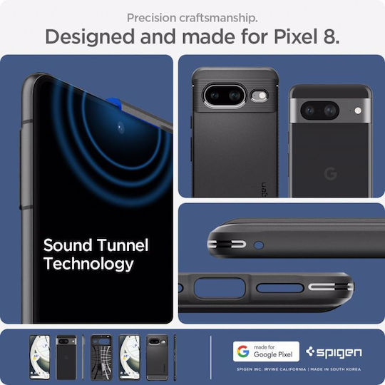 Spigen Back Cover Σιλικόνης 2mm Μαύρο (Google Pixel 8)