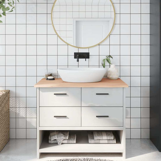 vidaXL Countertop without Sink L100xW50xH2cm Raw solid wood