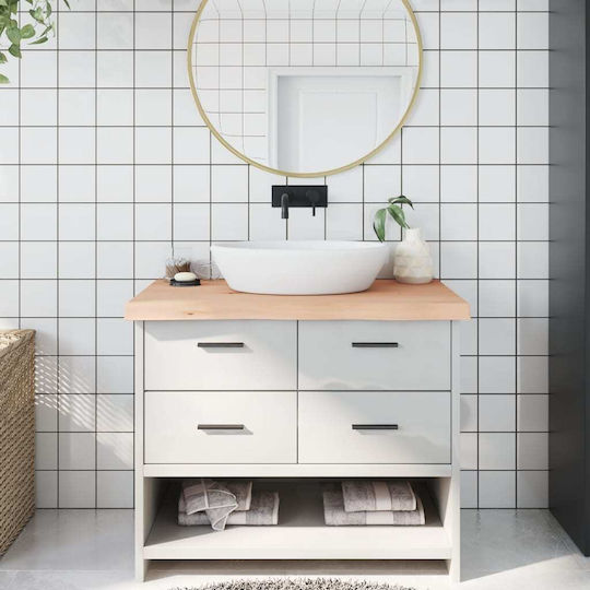 vidaXL Countertop without Sink L100xW60xH6cm Raw solid wood
