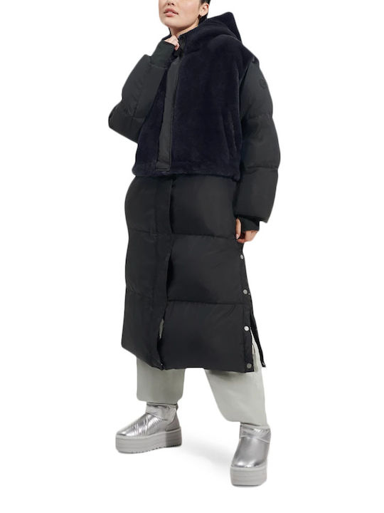 Ugg Australia Keeley Faux Women's Short Puffer Jacket for Winter Black