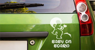 UrbanStickers Σήμα Baby on Board με Αυτοκόλλητο