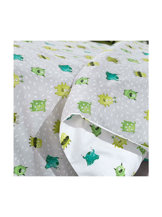 Saint Clair Set Kinderbettbezug Einzel mit Kissenbezug Baumwolle Blue 160x220cm