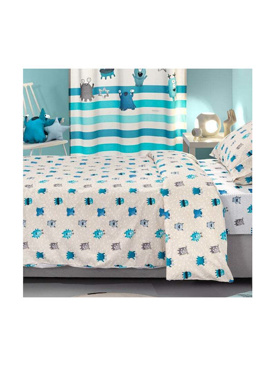 Saint Clair Set Kids Duvet Cover Single with Pillowcase Cotton Blue 160x220cm