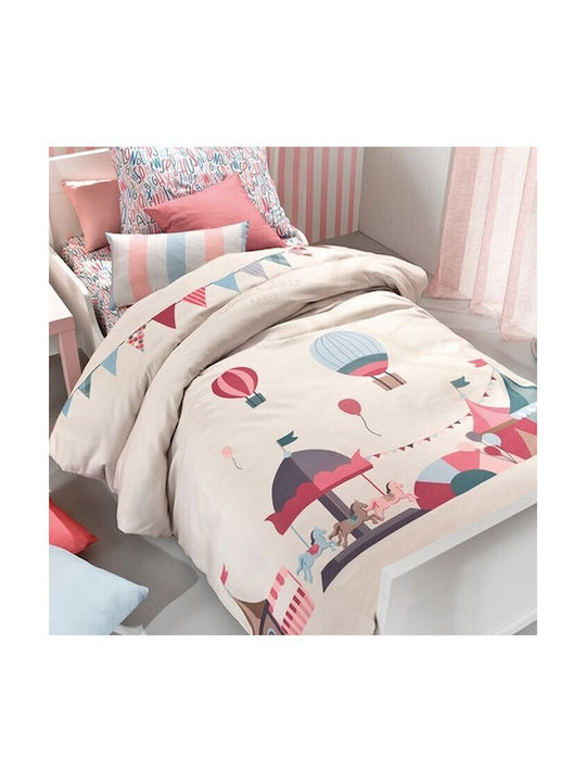Saint Clair Βrodeo Kids Duvet Cover Single Cotton Beige 160x220cm