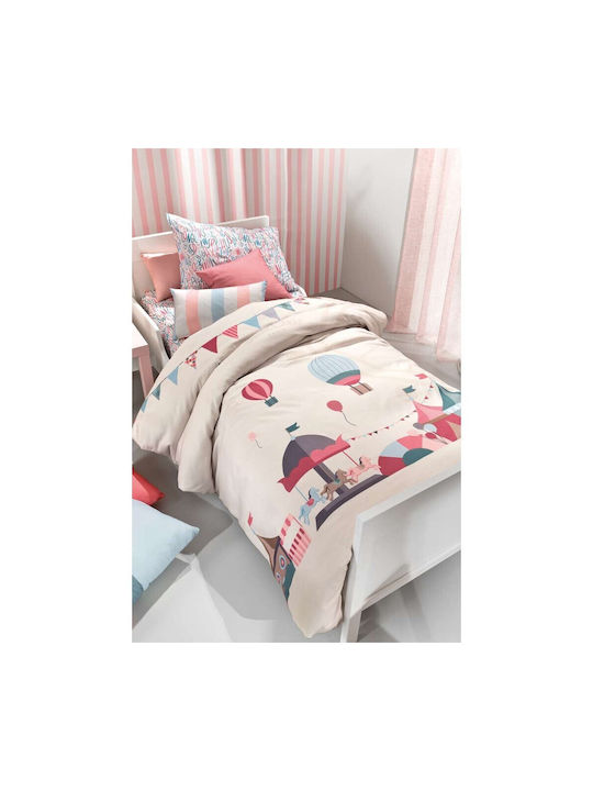 Saint Clair Βrodeo Kids Duvet Cover Single Cotton Beige 160x220cm