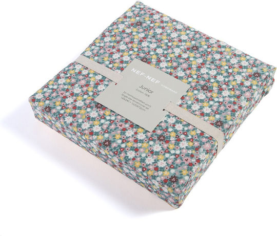 Nef-Nef Homeware Learn From Nature Set Kids Duvet Cover Single with Pillowcase Cotton Beige 160x240cm