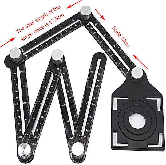 FTL6 Plastic Folding Ruler Angled