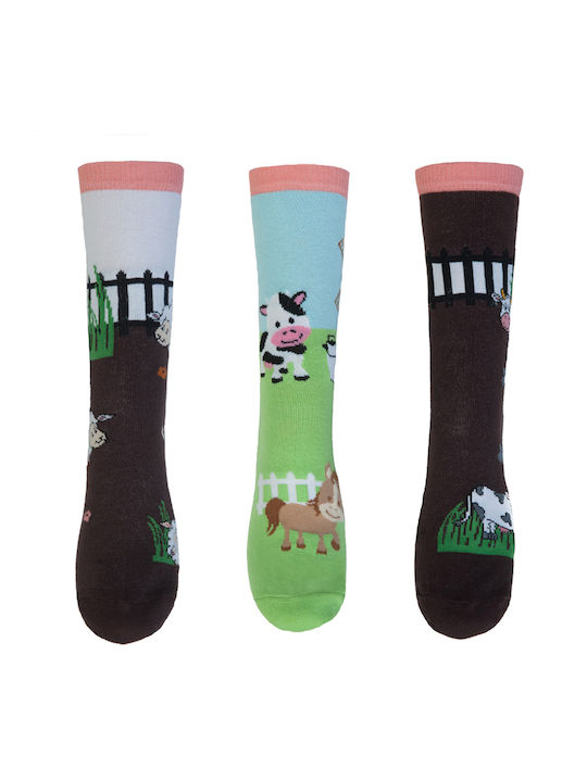 Kal-tsa Kids' Socks Knee-High Brown 3 Pairs