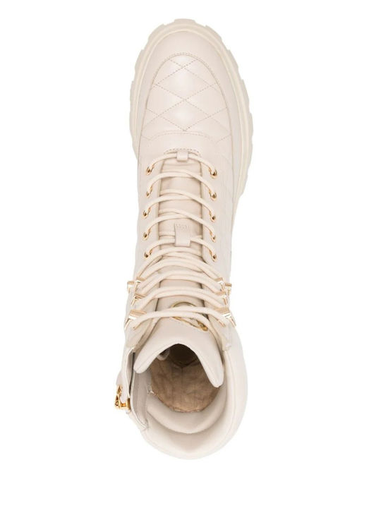 Bootie Ghete Dama Bocanci De Piele Bej