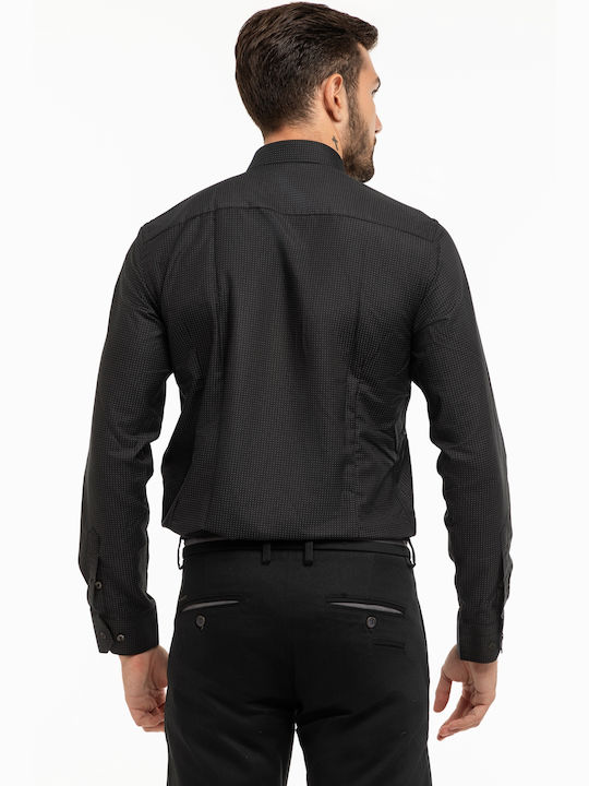 Dezign Men's Shirt Long Sleeve Cotton Black