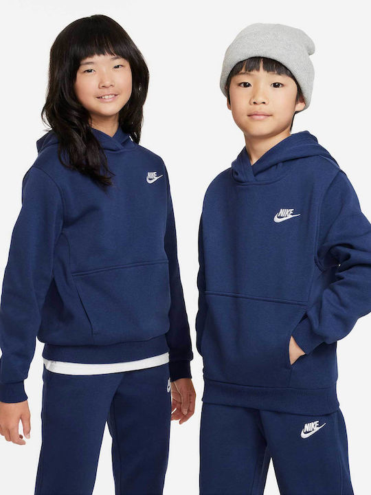 Fleece Παιδικό Φούτερ με Κουκούλα και Τσέπες Μπλε Nsw Club