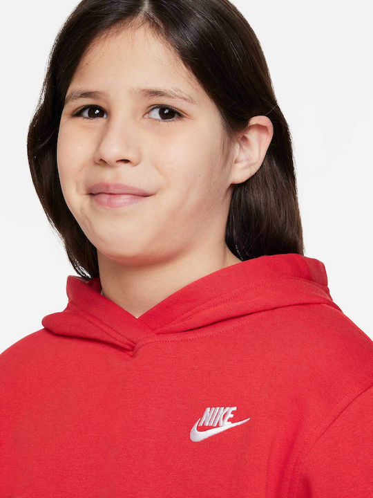 Fleece Kids Sweatshirt with Hood and Pockets Red K NSW CLUB