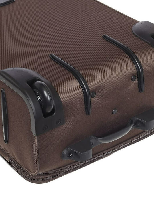 Diplomat Set Colecția Veneția Valize De Călătorie Din Material Textil Maro Cu Înălțime Maximă 71cm Cu 2 Roți Set 2 Bucăți