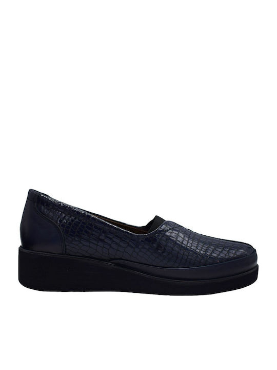 Ανατομικά Γυναικεία Slip-On Δερμάτινα Μαύρα