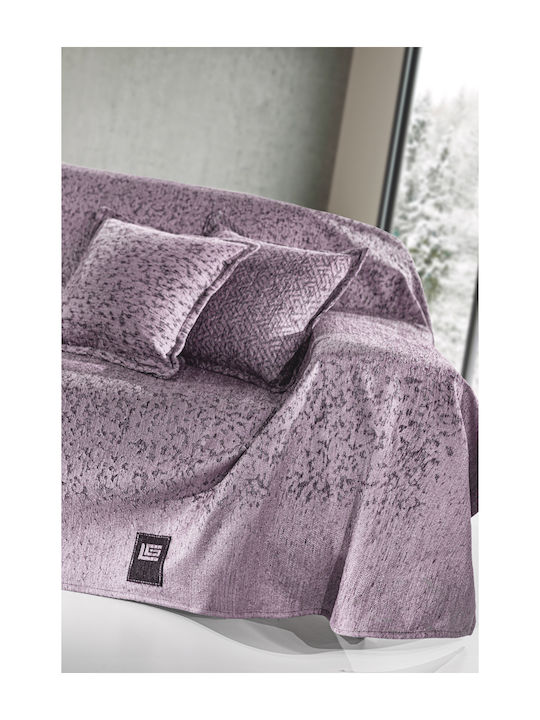 Guy Laroche Matis Armchair Throw 2 Sides Chenille 180x150cm Purple