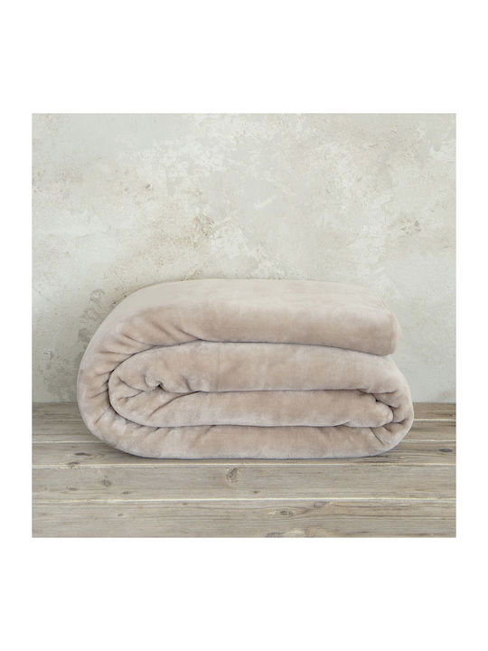 Nima Coperta Blanket Velvet Single 160x220cm. Nude