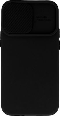 Powertech Camshield Soft Umschlag Rückseite Silikon Schwarz (iPhone 15 Plus / 16 Plus)