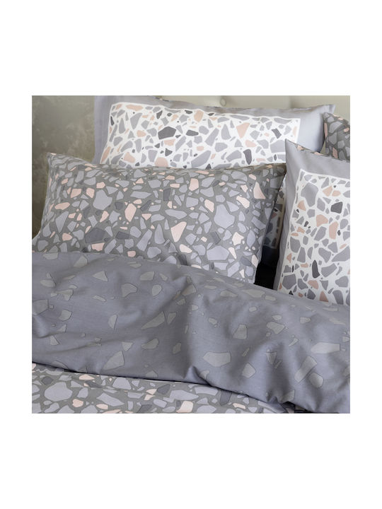 Nima Terrazzo Kissenbezug-Set mit Umschlagumschlag Gray 52x72cm. 32813