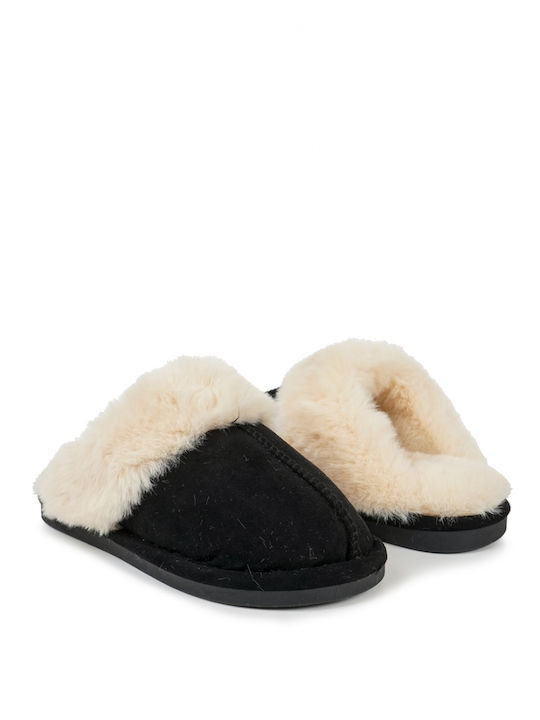 Piazza Shoes Women's Slippers with Fur Black