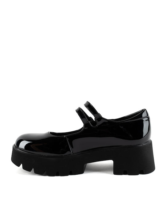 Damen Ballerinas aus Lackleder Schwarze