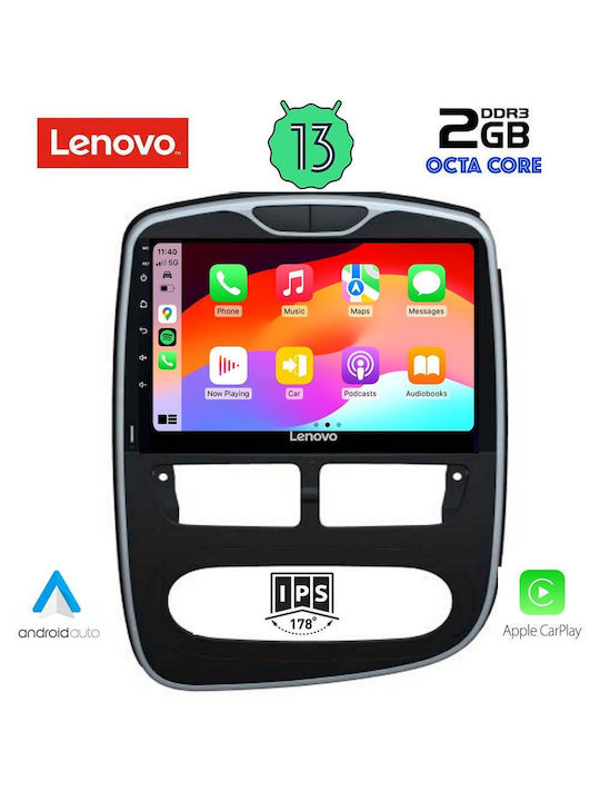 Lenovo Car-Audiosystem für Renault Clio 2012-2015 (Bluetooth/USB/WiFi/GPS/Apple-Carplay/Android-Auto) mit Touchscreen 10"