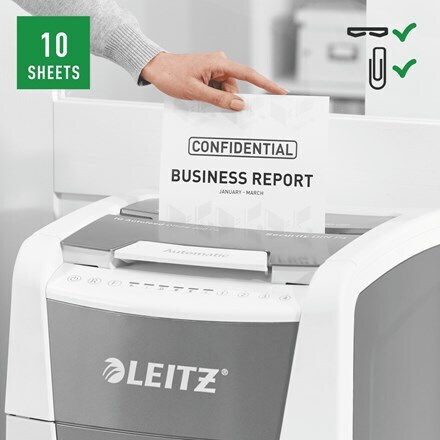 Leitz Aktevernichter Mikroschnitt 300 Blätter mit Behälter 60Es