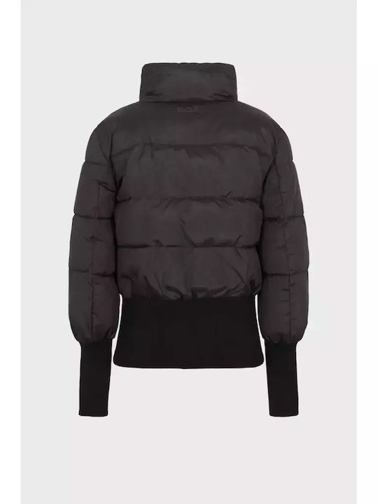 Emporio Armani Women's Short Puffer Jacket for Winter Black