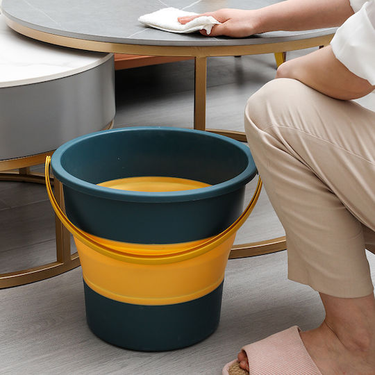 eBest Foldable Mop Bucket Silicone Capacity 17lt Blue