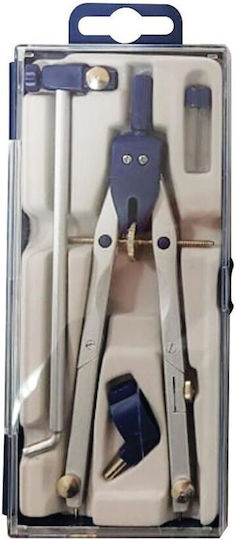 Luna Metallic Compass with Point, Pencil, Circle Cutter in Case