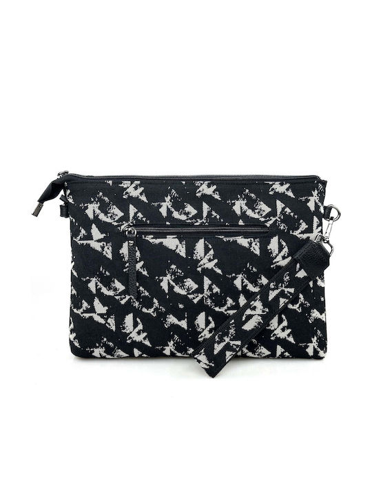 Leather Women's Clutch Black Birds