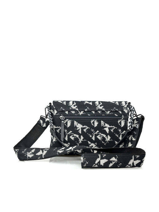 Leder Damentasche Schultertasche Black Bird