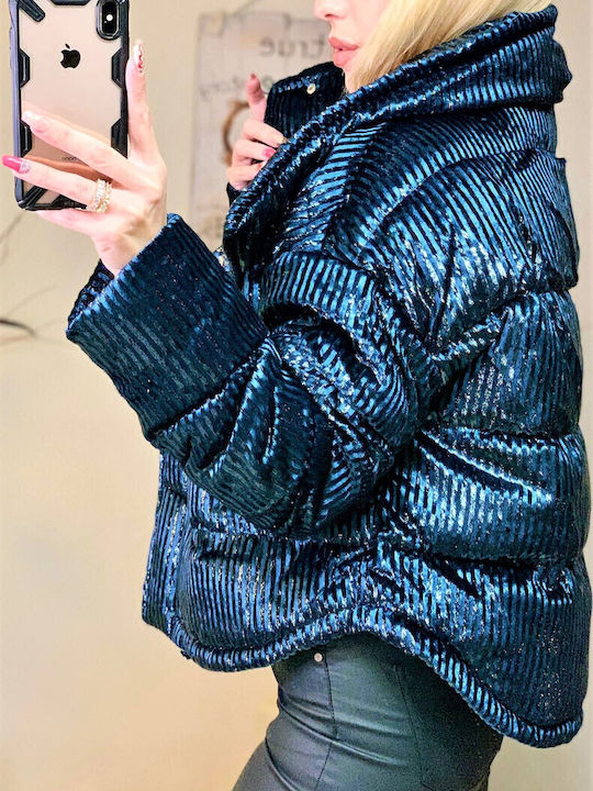 Woman's Fashion Jacket Puffer Blue