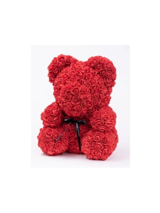 Teddybär aus Künstlichen Rosen Rot 24cm in Box 1Stück