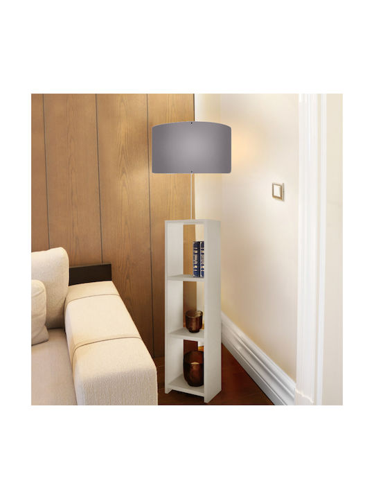 Megapap Loyd Floor Lamp H150xW38cm. with Socket for Bulb E27 White