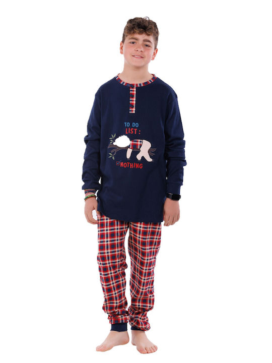 MEI Kids Pyjamas Winter Cotton Blue