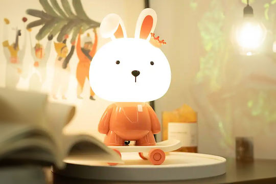 Keskor Kids Decorative Lamp Rabbit Orange 17x11x28εκ.