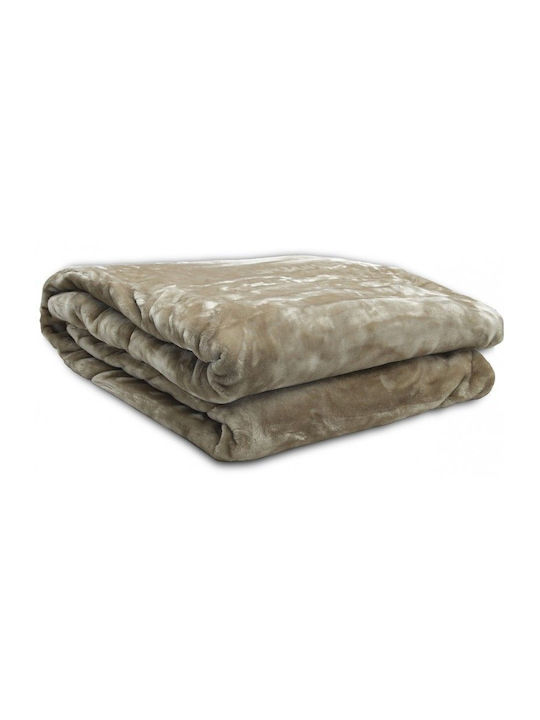 SB Home Blanket Velvet Single 160x220cm Tyrol Beige