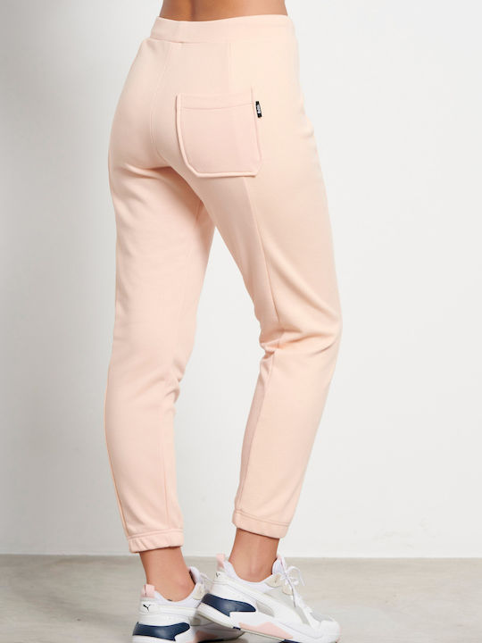 Παντελόνι Φόρμας με Λάστιχο Soft Pink