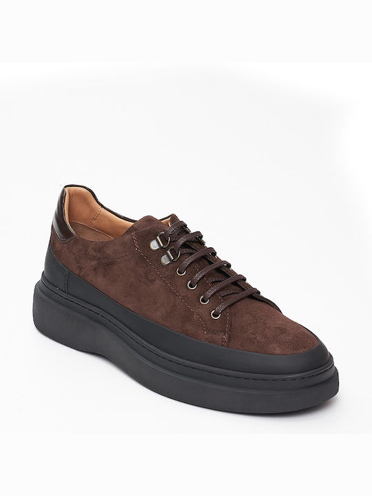 Perlamoda Men's Suede Casual Shoes Brown