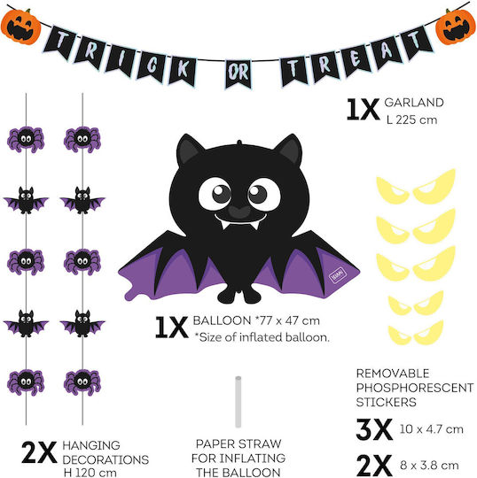 Legami Milano Trick or Treat Decoration Set for Party Halloween 9 Pieces