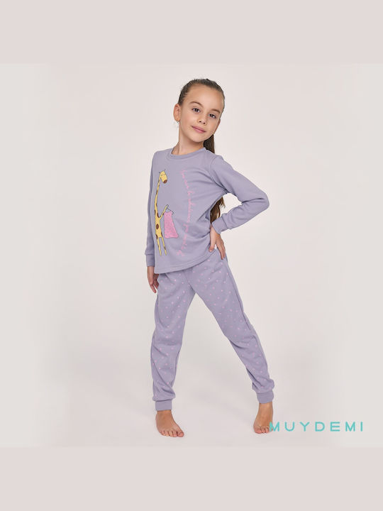 Muydemi Set Top & Bottom Kids Pyjamas Purple