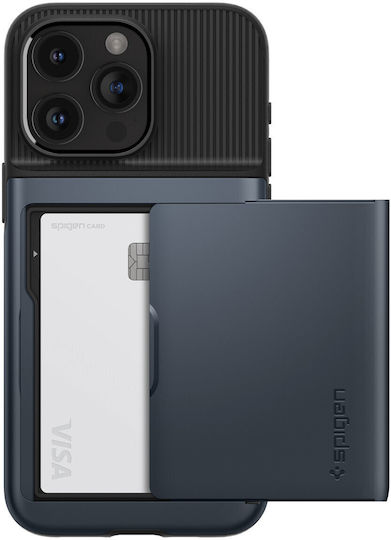 Spigen Slim Armor CS Umschlag Rückseite Kunststoff / Silikon 2mm mit Kartenhalter Metal Slate (iPhone 15 Pro Max)