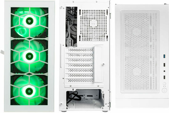 Kolink Observatory HF Glass ARGB Gaming Midi Tower Κουτί Υπολογιστή με Πλαϊνό Παράθυρο Λευκό