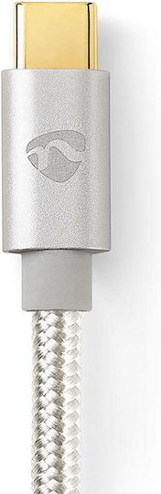Nedis Braided USB 2.0 Cable USB-C Male - USB-C 60W PD Silver 2m