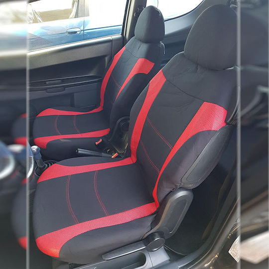 Auto Gs Σετ Καλύμματα Αυτοκινήτου 11τμχ Πολυεστερικά Super Sport All In One Μαύρο / Κόκκινο